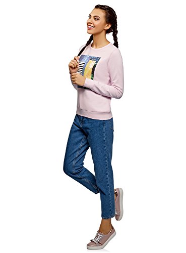 [- oodji Ultra Womens Printed Cotton Sweatshirt Sequins  -]