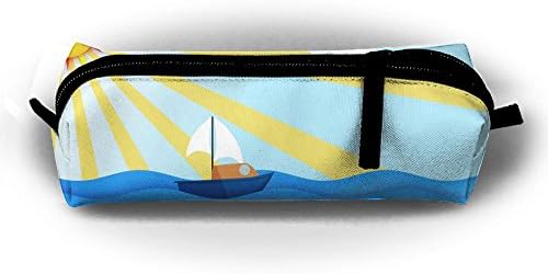 Elied Store Cartoon-boat-sailing-in-the-ocean Zippered Pen Pencil Pouch Office,School,Makeup Bag For Students,outdoor Worker,Professionals And Artists/8.32.22"