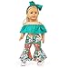 Lavany 3pcs Doll Clothes Set Off Shoulder Tops Pants for 18 Inch Doll (Green)