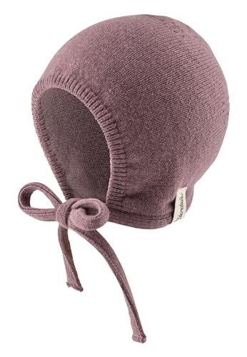 Sterntaler Strickmütze Lambswool - Mädchen Strickmütze mit Bindeband und Ohrenklappen - Baby Häubchen aus weicher Lammwolle - Wintermütze - pastellviolett, 47
