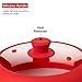 Bezrat Vented, Easy Grip, Silicone and Glass Microwave Cover Red – Microwave Splatter Guard for 6–7–8–9-10 inch Plates and Bowls