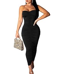 Beagimeg, vestido largo de club, sin tirantes, sexy, sin tirantes, para mujer