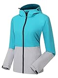 ZSHOW Women's Super Lightweight Packable Windbreaker Contrast Color UV Protect Windproof Jacket With Hood