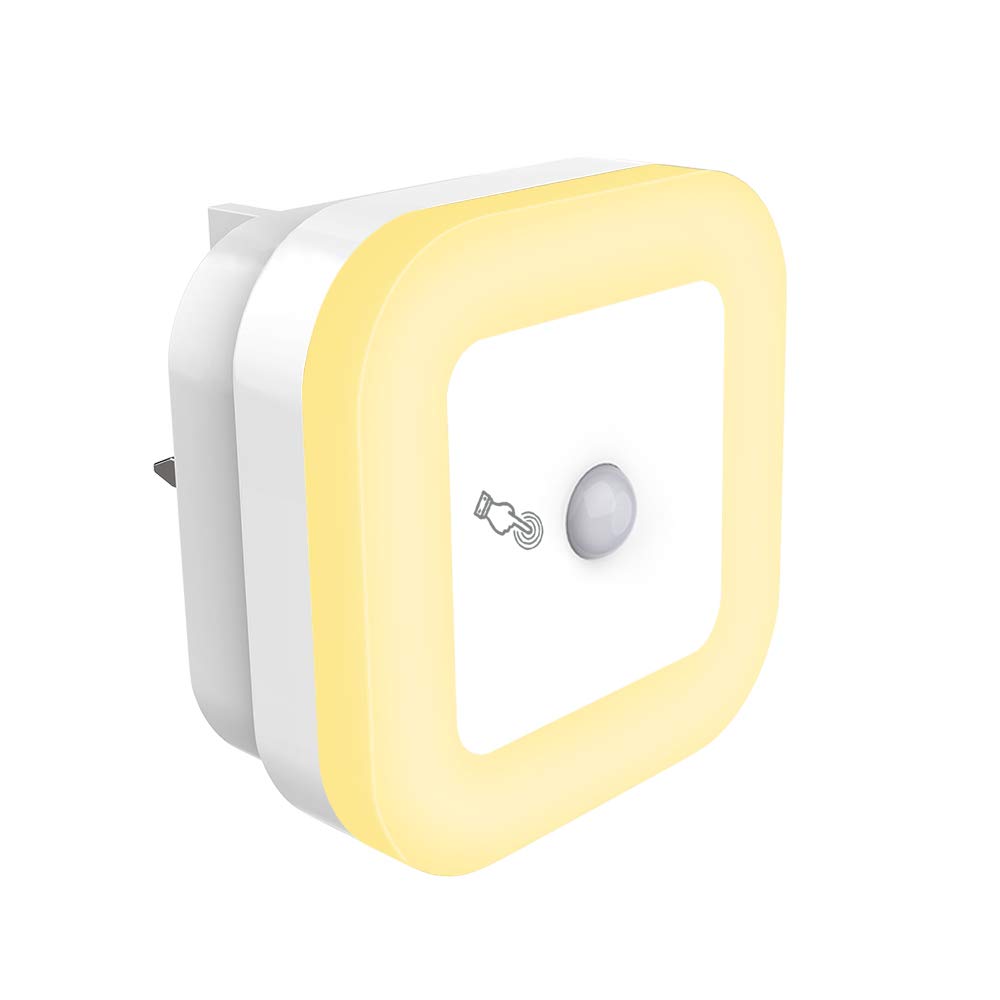 SOAIY Dimmable Motion Sensor Light| 3 Modes Plug in LED Night Light (Warm White, 1PCS)