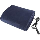 Stalwart 75-hblanket Electric Car Blanket- Heated 12 Volt Fleece Travel Throw for Car and RV-Great for Cold Weather, Tailgating, and Emergency Kits by -BLUE