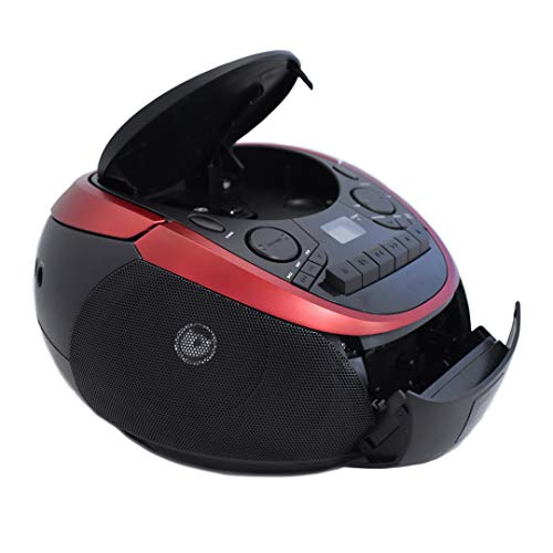 Axess PB2711 Portable AM/FM Radio - CD/MP3 Cassette - USB Boomox with AUX-in and Headphone Jack