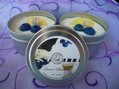 Cupcake Candle Company Lemon Blueberry Soy Cupcake Candle Tin