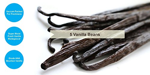 image for DualSpices Vanilla Beans Grade A 5 Vanilla Beans 5-6 Inches Premium Go