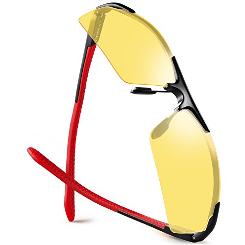 Soxick Polarized Night Driving Glasses, Unisex Anti Glare Nite Vision Glasses For Driving Fisihing (Yellow-7)