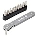 MulWark 11pc 1/4 Mini Ratchet Wrench Close Quarters Pocket Screwdriver Set with High Torque & Low Profile- Micro Right Angle EDC Tool with 90 Degree Mini Offset Reversible Drive Handle& Multi Hex Bit primary