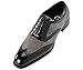 Sio Mens Two-Tone Grey Suede and Black SmoothWingtip Oxford Dress Shoe: Style Brighton Grey-011