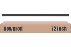 DPXMYG 72 inch Ceiling Fan Downrod with Extension Cord, 6 FT Black Downrod for Ceiling Fan, 1 inch Outside Diameter, Ceiling Fan Boom Suitable for a Wide Range of Fans (Black, Not Threaded)