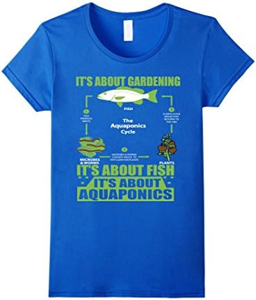 Womens It Is About Gardening, About Fish and About AQUAPONICS Medium Royal Blue