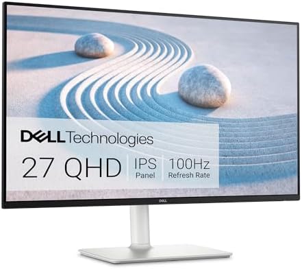 Dell S2725DS Monitor - 27 Inch, QHD (2560x2440) Display, 100Hz refresh rate, 1500:1 contrast ratio, TÜV Rheinland Eye comfort 4 Star, Integrated 2x5W speaker, Height/Tilt/Swivel/Pivot- Ash White color