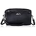 befen Women Full Grain Leather Tripple Zip Crossbody Bag Crossbody Cell Phone Purse Wallet Bag Phone Wristlet - Black