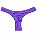 FEESHOW Women's Brazilian Bikini Thongs Bottom V Cheeky Ruched Swimwear Swimsuit Purple Small(Waistline: 24.5-33.0