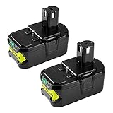 Energup Replacement 2Pack 5000Ah 18V Ryobi Battery for Ryobi 18-Volt P102 P103 P105 P107 P108 P109 Ryobi ONE+ Cordless Tool Ryobi 18V Lithium Batteries