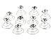 Premium Quality Set of 10pcs Beautiful Silver Coloured Iron Spirals Hair Pins/Slides/Twists/Coils/Curlies/Wedding Brides Hairstyles Decorations With Clear Rhinestones Crystals Gemstones By VAGA®