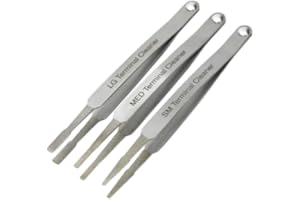 KIMISS Battery Terminal Cleaner, 3PCS Metal Terminal Cleaning Tool Auto Repairing Hardware Tool for Small Electrical Spade Pin Connector