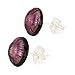 Glass Of Venice Murano Glass Button Stud Earrings - Purple