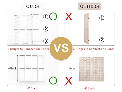 Room Separator Buy DURASPACE 4 Panel Room Divider 5.7 FT Pegboard Display Folding Wood Privacy Screen Pegboard Stand Organizer For Jewelry Craft Cloth Art Display Room Divider Screen