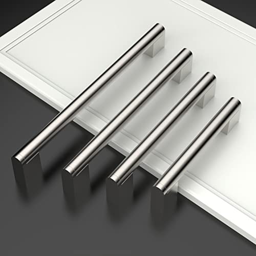 Amerdeco 10 Piece Kitchen Handles 128 mm Silver Cabinet Handles Door Handles Stainless Steel Drawers Handles Furniture Handles Sliding Door Handle UK038