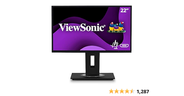 Viewsonic Vg2248 22 Inch Ips 1080p Ergonomic Monitor With Hdmi Displayport Usb And 40 Degree Tilt For Home And Office Black Amazon Ae