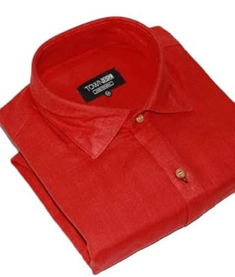 red plain shirt mens