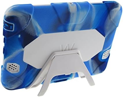 Winpartner Kindle Fire HD 7" 2012 (Previous Generation - 2nd) Case Cover- Silicone Cladding Hard Plastic Shell Dual-layer Impact Resistant Bumper with Kickstand and Screen Protector Heavy Duty Armor Tough Case (Will Only Fit Amazon Kindle Fire HD 7 Inch 2012 Model) Kid Proof Drop-proof Shockproof Dustproof Rainproof - Multiple Color Options (Camoblue/white)