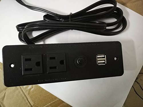 UL Listed Desktop in-Desk Table Furniture Recessed Surge Protector Power Strip Grommet Outlets 2-AC Socket with Dual 2.1A USB Charging Port(2 outlets Surge Protector)