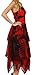Sakkas 902 Annabella Corset Bodice Handkerchief Hem Dress - Black/Red - One Size Plus