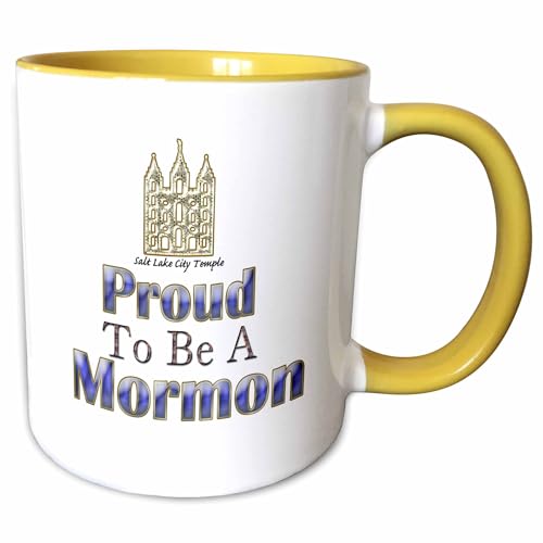 3dRose Proud to Be A Mormon With The Salt Lake City Temple 15oz Two-Tone Yellow…