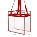BAGAIL Clear Cross-Body Messenger Shoulder Zippered Bag w Adjustable Strap, NFL & PGA Stadium Security Approved Travel & Gym Clear Tote Bag-12” X 12“ X 6” (Red)