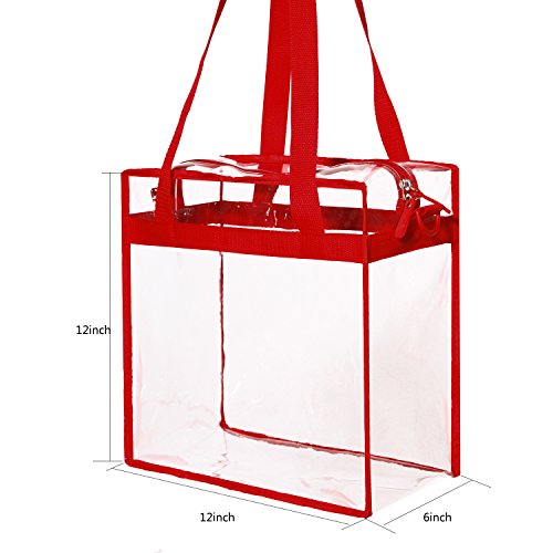 BAGAIL Clear bags Stadium Approved Clear Tote Bag with Zipper Closure
