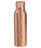 SKAVIJ 27-oz Pure Copper Joint Free Water Bottle with Lid Indian Pitcher for Ayurvedic Health Benefits