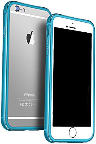 iPhone 6 Plus Case, KEWEK Aluminum Metal Bumper Frame (No Signal Reduce) with Shock Absorbing Flexible TPU Inner Dual Layer for iPhone 6s Plus, Blue