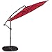 Sundale Outdoor 10 Feet Aluminum Offset Patio Umbrella with Crank and Cross Bar Set, Cantilever Umbrella for Deck, Garden, Backyard, 8 Steel Ribs, 100% Polyester Canopy Shade (Red)