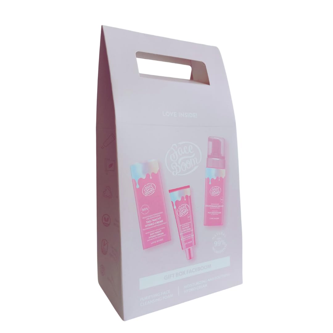 Bielenda BODY BOOM facial care gift set with a moisturizer 50 ml and a facial cleansing foam 150 ml based on a natural vegan formula