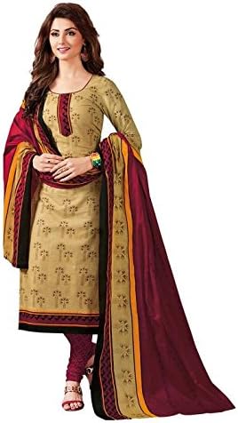 Women's Cotton Unstitched Salwar Suit (FVBL1022_Multicolor_Free Size)
