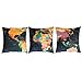 Decor MI [Just Pillowcase World Map Pattern Throw Pillow Case Square Linen Cushion Bed Pillow Covers with Zipper Durable Slipcover Home Decor for Sofa Slipcover Decorative 18x18 inches,Set of 3