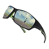sport sunglasses (SP8001 M BLACK-GREEN REVO)