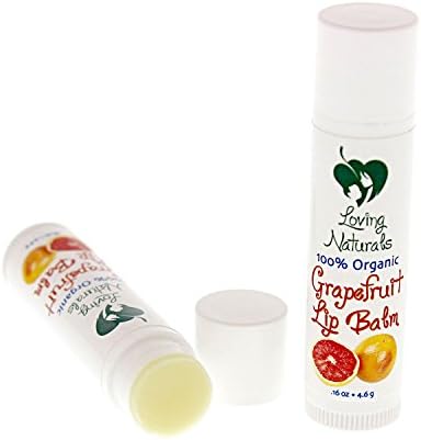 Loving Naturals 100% Organic, Grapefruit Lip Balm .16 Ounce (3 Pack)