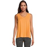 Women's High Low V-Neck Tank Top (as1, Alpha, m, Regular, Regular, Papaya)