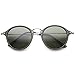 zeroUV - Iconic Classic Dapper Thin Metal Temple Tinted Lens Round Sunglasses 49mm