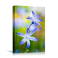 Canvas Wall Art Blue Fields Bohemian Colorful Floral Group Multicolor Photography - 12x18 inches