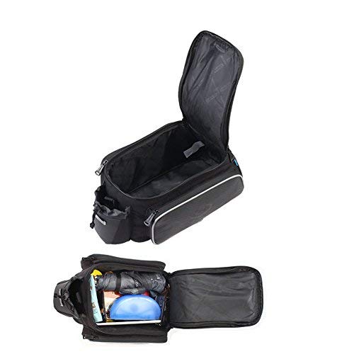 Meanhoo Bike Rack Bag- Waterproof- 1 Pcs Panniers for Bicycles Bicycle Seat Trunk Bag Saddle Bags for Cycling, Hiking, Travelling, Camping, Motorcycle, Black