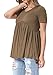 Levaca Women's Tops Short Sleeve High Low Hem Pleated Loose Casual Tunic Shirts