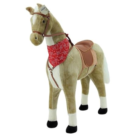 Sweety Toys 5765 Plüsch Pferd XXL Riesenpferd Stehpferd Standpferd 'Goldie' Größe ca.110 cm Kopfhöhe bis 80 kg belastbar, Far