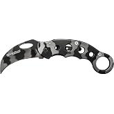 Smith &amp; Wesson Extreme Ops Folding Karambit with 3" 7Cr Steel Blade, Finger Hole, Pocket Clip, for Tactical, Outdoors, and EDC