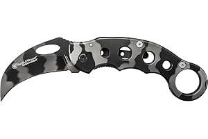 Smith & Wesson Extreme Ops Folding Karambit with 3" 7Cr Steel Blade, Finger Hole, Pocket Clip, for Tactical, Outdoors, and EDC